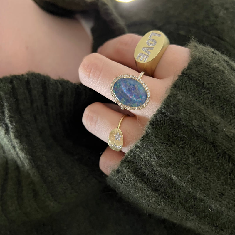 Yellow Gold Opal Cocktail Ring