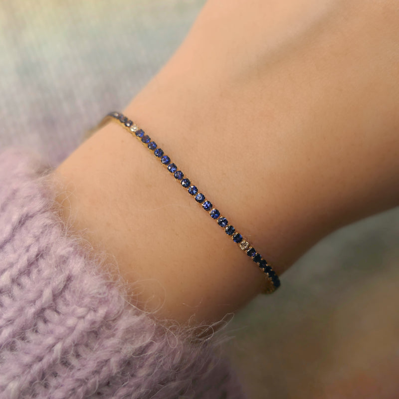 Blue Sapphire & Diamond Tennis Bracelet ONLINE EXCLUSIVE
