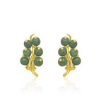 Yellow Gold 18k gold and Jade Vintage Vine Earrings