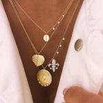 14kt Yellow Gold Diamond Meira T Coin Necklace