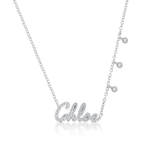 diamond script necklace-Meira T 