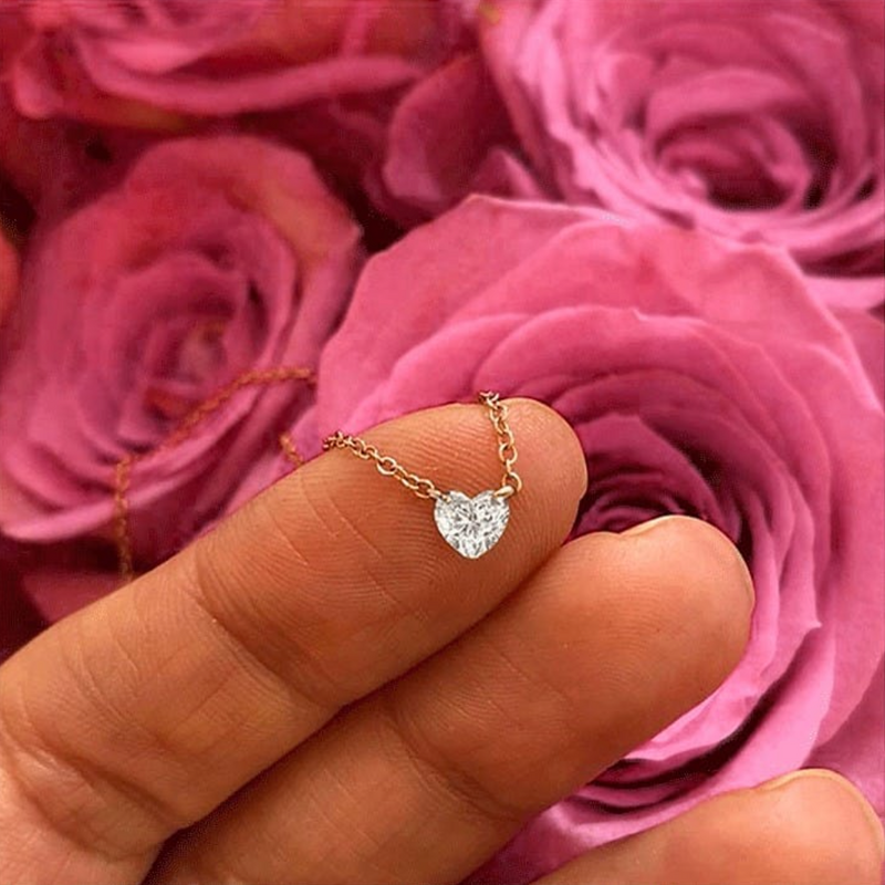 Yellow Gold Drilled Heart Diamond