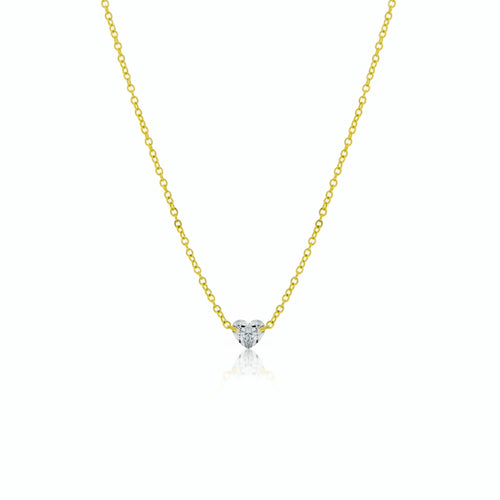 Drilled Heart Diamond Necklace IN STOCK READY TO SHIP