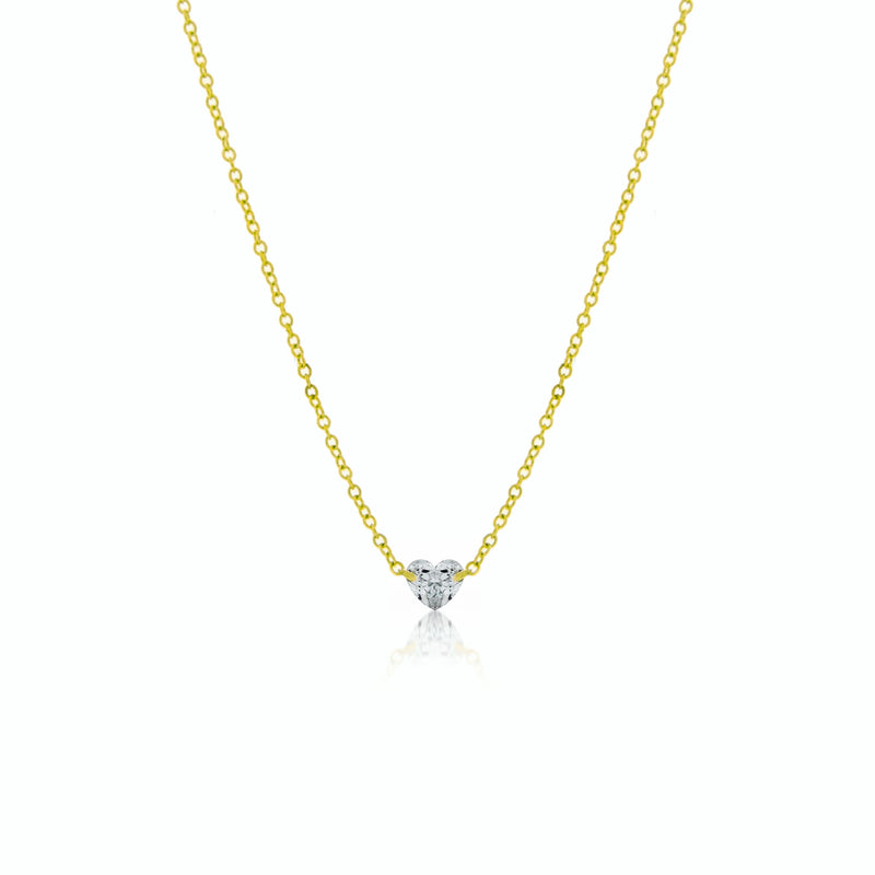 Yellow Gold Drilled Heart Diamond