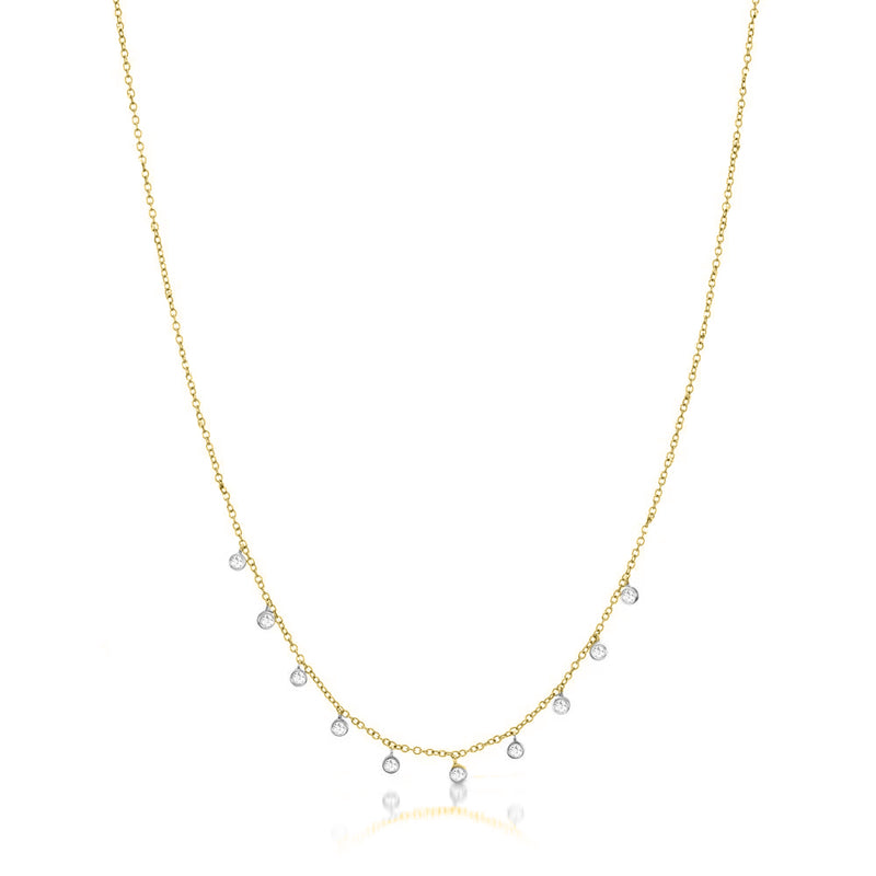 Diamond Double Halo Pendant With Diamond Bezel Necklace - Nuha Jewelers