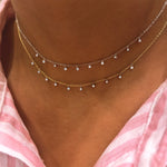 Yellow Gold Choker with Diamond 10 Bezels