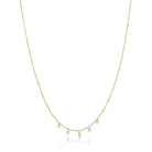 Rose Gold Necklace with 5 Diamond Bezels