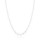 White Gold Necklace with 5 Diamond Bezels