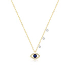 Evil Eye Sapphire and Diamond Charm Necklace