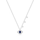 Evil Eye Sapphire and Diamond Charm Necklace