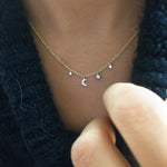 moon and star diamond necklace