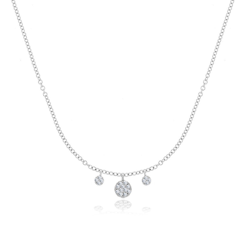 White Gold Disc Necklace 