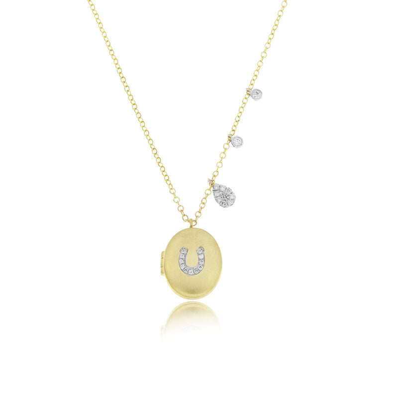 Yellow Gold Horse Shoe Necklace