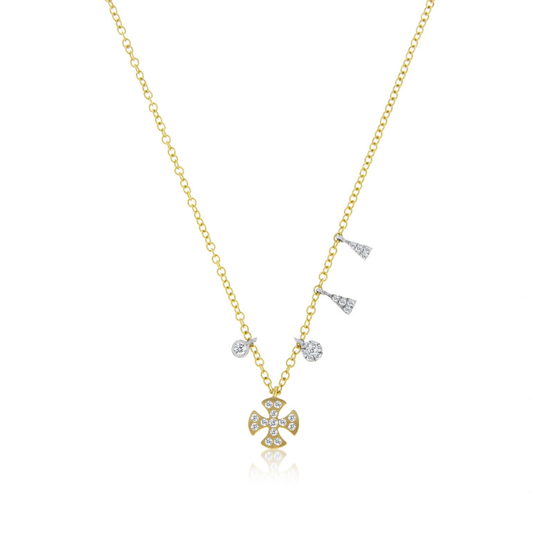 Dainty Cross Necklace- WHITE GOLD