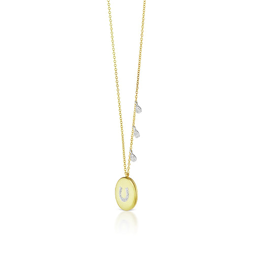 14k yellow gold horseshoe necklace