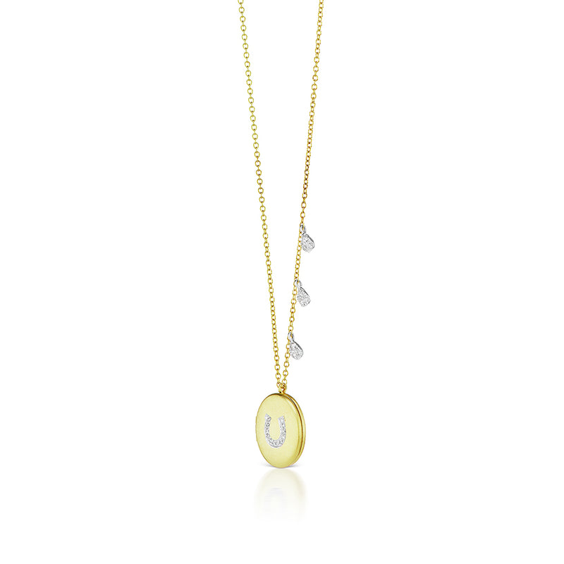 14k yellow gold horseshoe necklace
