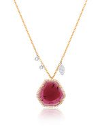 Watermelon Tourmaline Rose Gold Necklace (Online Exclusive)