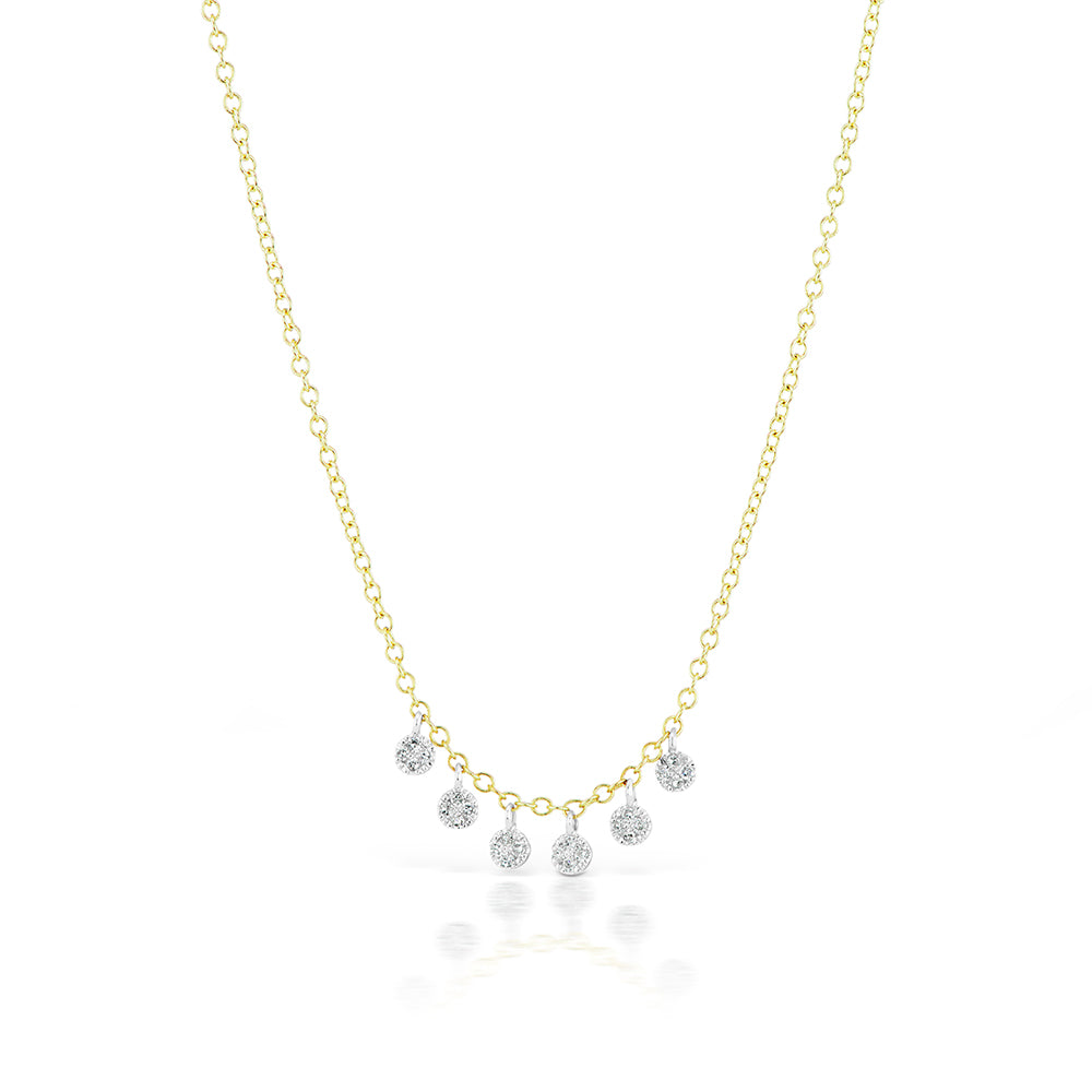 gold pave charm necklace with diamonds