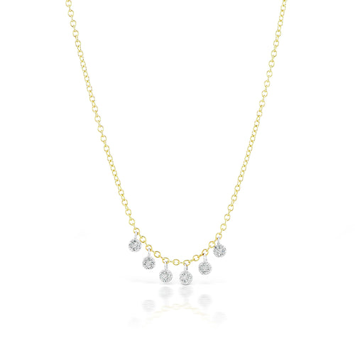 gold pave charm necklace with diamonds