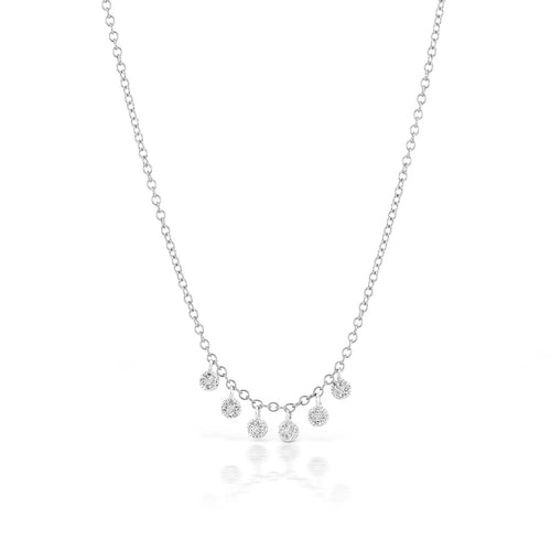 white gold pave charm necklace with diamonds