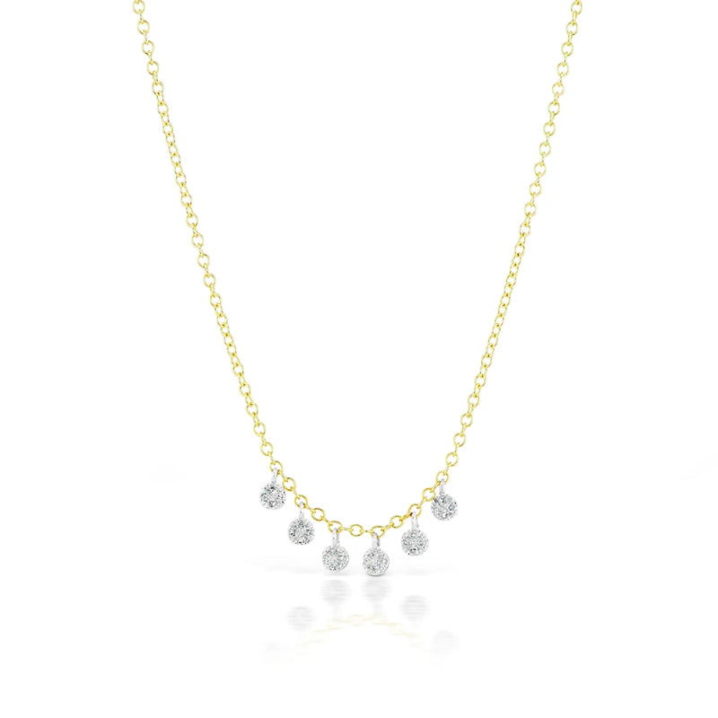 yellow gold pave charm necklace with diamonds