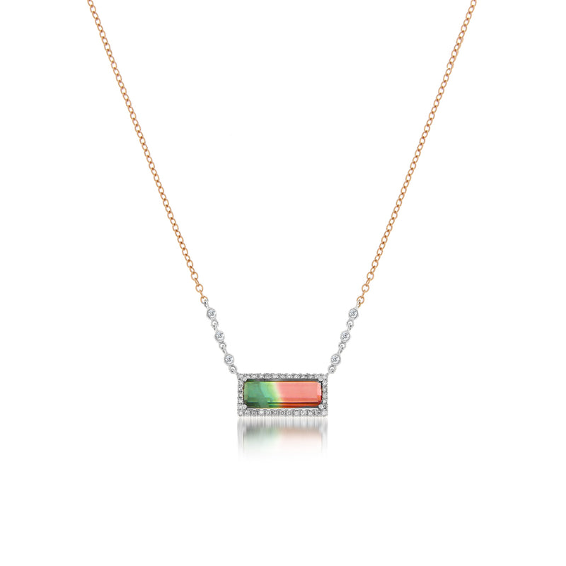 Margaret Solow Watermelon Tourmaline Pendant Necklace