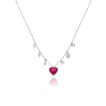 Dainty Ruby Heart Necklace