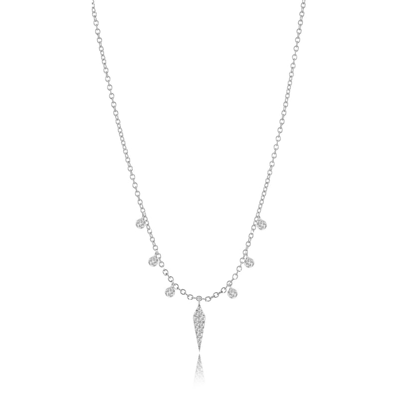 White Gold Diamond Dagger Necklace