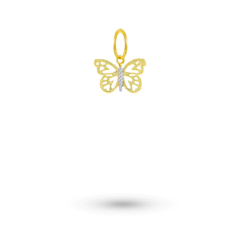 Yellow Gold and Diamond Butterfly Charm