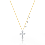 diamond cross necklace-Meira T 