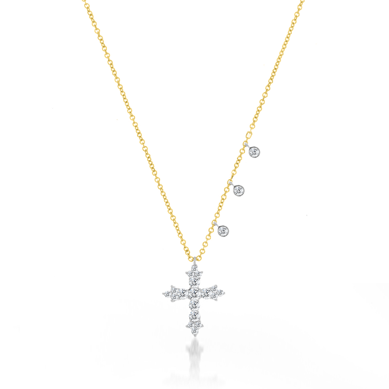 diamond cross necklace-Meira T 