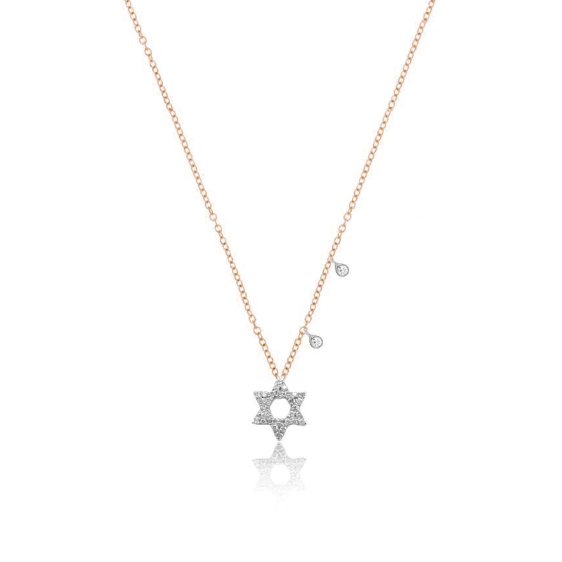 Rose Gold Dainty Jewish Star Necklace