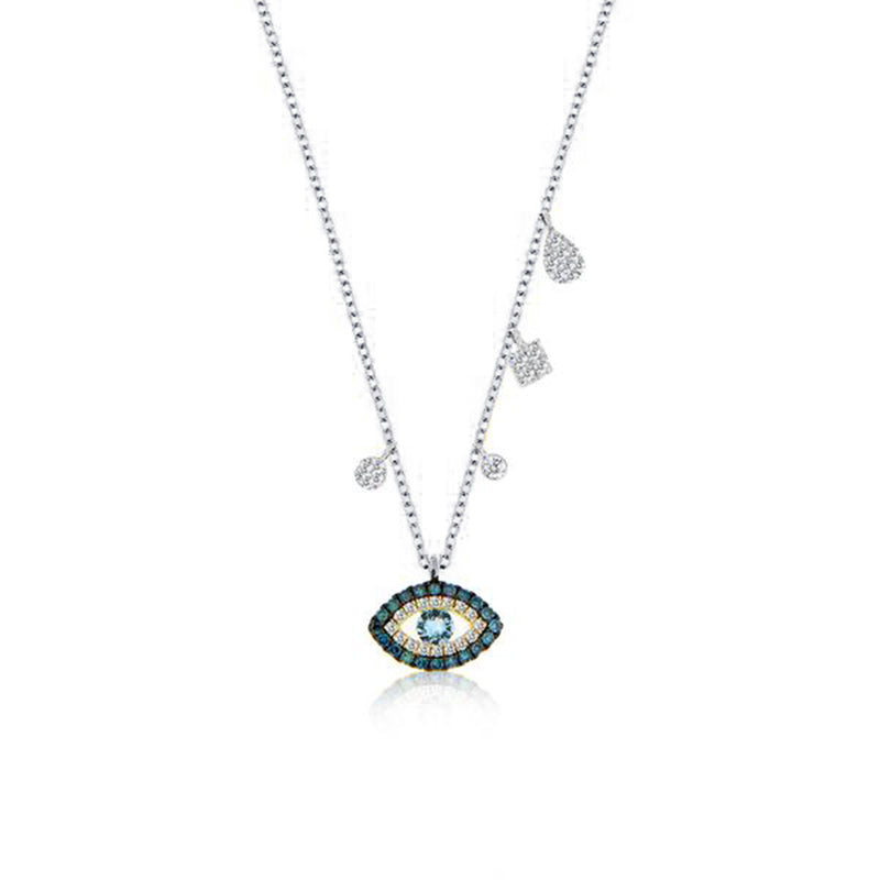 Blue Diamond Evil Eye Necklace