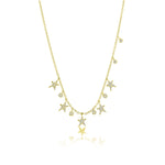 Yellow Gold Diamond Star Necklace