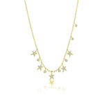 Yellow Gold Diamond Star Necklace