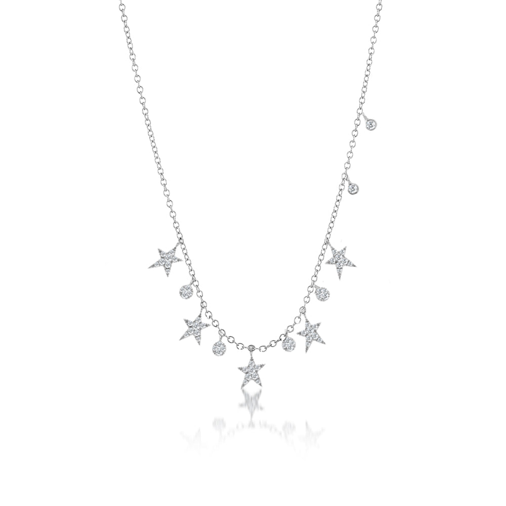 White Gold Diamond Star Necklace