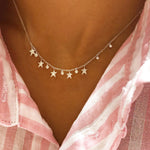 White Gold Diamond Star Necklace