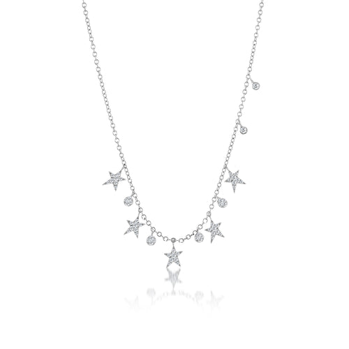 White Gold Diamond Star Necklace