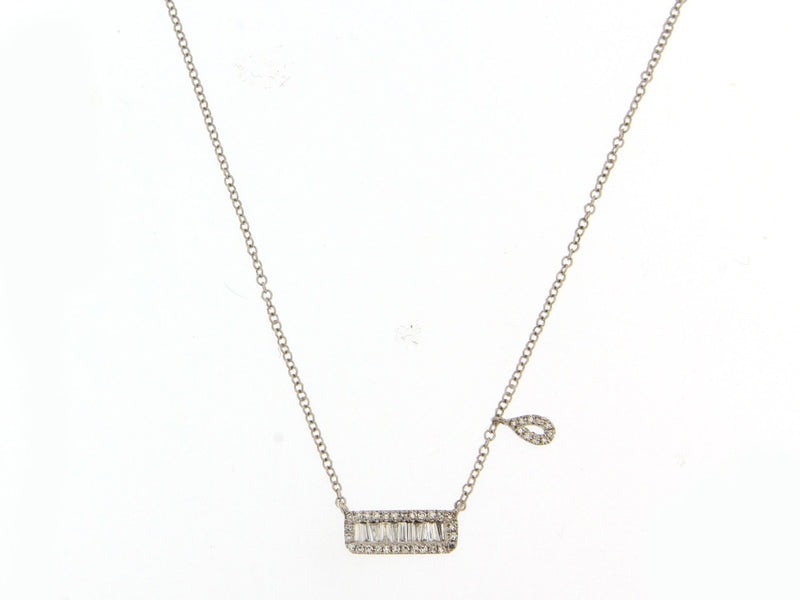 Baguette Diamond Bar Necklace