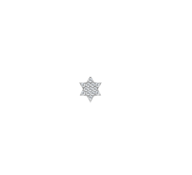 Six pointed White Golds Pave Star