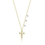 Bezel Set Diamond Cross Necklace