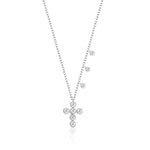 Bezel Set Diamond Cross Necklace