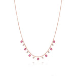 Rose Gold Diamond and Pink Sapphire Layering Necklace