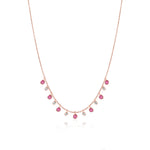 Rose Gold Diamond and Pink Sapphire Layering Necklace