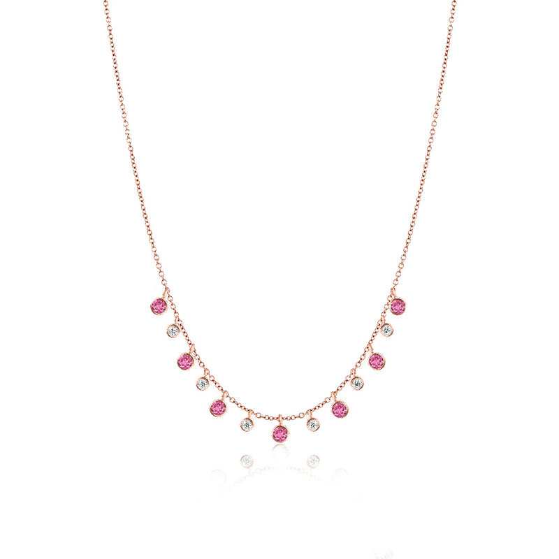 Rose Gold Diamond and Pink Sapphire Layering Necklace – Meira T Boutique