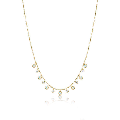 Rose Gold Diamond and Opal Layering Necklace