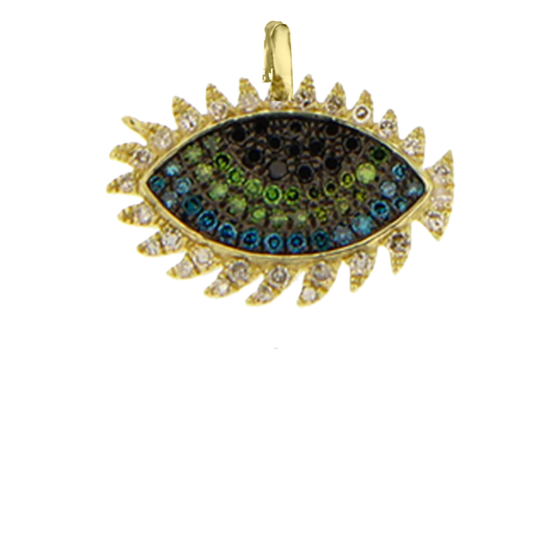 Yellow Gold Evil Eye Center