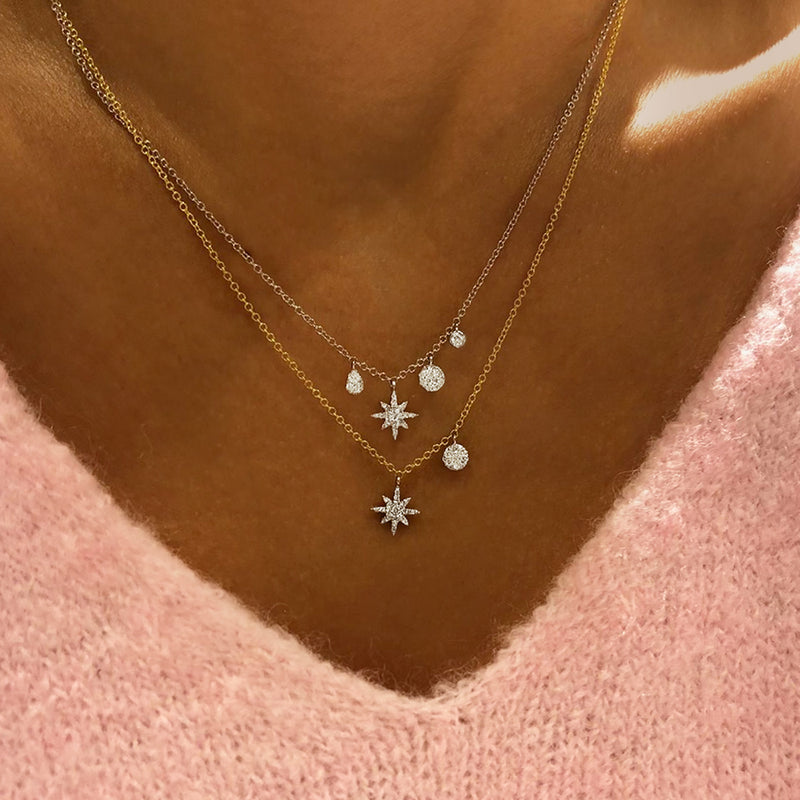 Starburst Diamond Charm Necklace