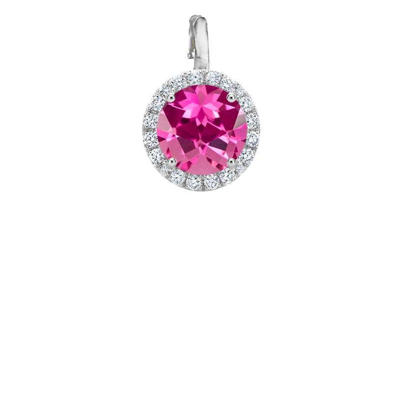 White Gold Pink Tourmaline Diamond charm