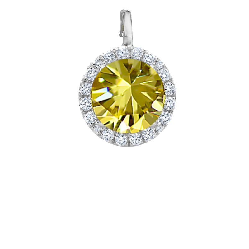 White Gold pave Diamond and Topaz Charm